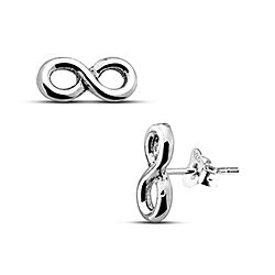 Wholesale 925 Silver Infinity Oxidized Stud Earrings