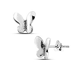Wholesale 925 Silver Butterfly Oxidized Stud Earrings