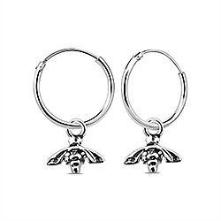 Wholesale 925 Sterling Silver Honey Bee Charm Hoop Earrings