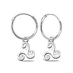 Wholesale 925 Sterling Silver Infinity Triangle Charm Hoop Earrings
