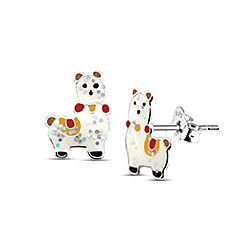 Wholesale 925 Sterling Silver Husky Enamel  Kids Stud Earrings   