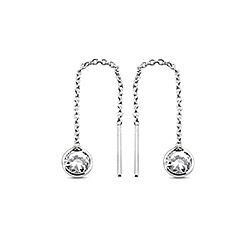 Wholesale Sterling Silver Round Cubic Zirconia Earrings