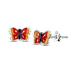 Wholesale 925 Sterling Silver  Enamel Butterfly Kids Stud Earrings    