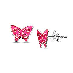 Wholesale 925 Sterling Silver Butterfly Shape Kids Stud Earrings    