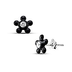 Wholesale 925 Sterling Silver One Stone Crystal Black Kids Stud Earrings  