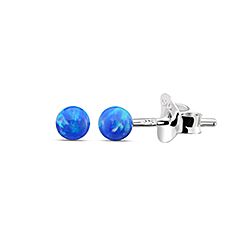 Wholesale 925 Sterling Silver Blue Opal Stud Earrings