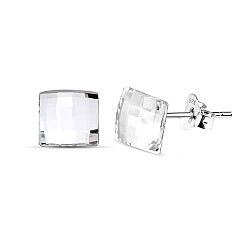 Wholesale 925 Sterling Silver Square Genuine Crystal Stud Earrings