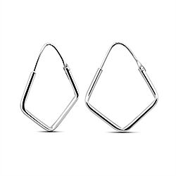 Wholesale 925 Sterling Silver 20mm Polygon Plain Hoop Earrings