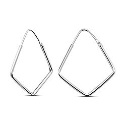 Wholesale 925 Sterling Silver 28mm Polygon Plain Hoop Earring