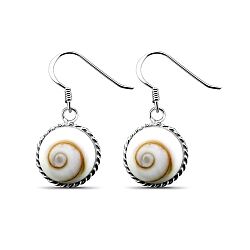 Wholesale 925 Sterling Silver Dangling Round Shiva Eye Earrings
