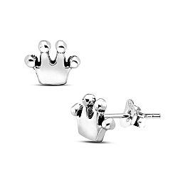 Wholesale 925 Silver Crown Oxidized Stud Earrings