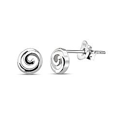 Wholesale 925 Silver Spiral Oxidized Stud Earrings