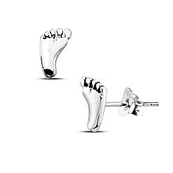 Wholesale 925 Silver Foot Oxidized Stud Earrings