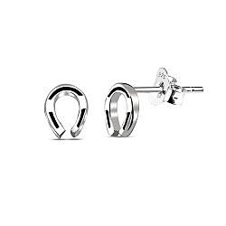 Wholesale 925 Silver Tiny Horseshoe Oxidized Stud Earrings
