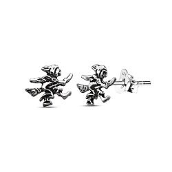 Wholesale 925 Silver Witch Broomstick Oxidized Stud Earrings