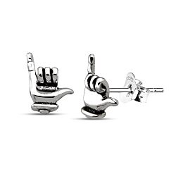 Wholesale Sterling Silver Hang Loose Oxidized Stud Earrings