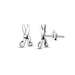 Wholesale Sterling Silver 925 Scissor Oxidized Stud Earrings