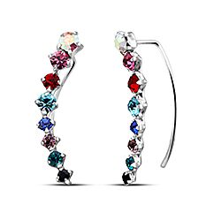 Wholesale Silver Mix Color Crystal Ear Climber