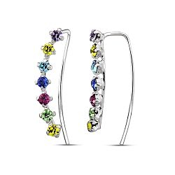 Wholesale 925 Sterling Silver Multi Color Crystal Ear Climber Earrings