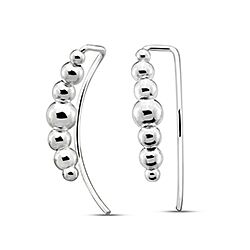 Wholesale Silver Ball Beaded Ear Climber