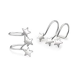 Wholesale 925 Silver Star Plain Ear Cuff Earrings