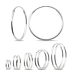 Wholesale 925 Sterling Silver 2mm Thick Plain Hoop Earrings