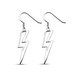 Wholesale Silver Lightning Bolt Plain Earrings