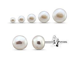 wholesale 925 sterling silver white freshwater pearl stud earrings 