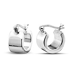  Wholesale 925 Sterling Silver 10mm French Lock Round Huggie Plain Hoop Earrings 