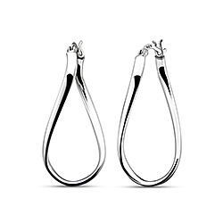 Wholesale Silver Twisted Oval Plain Hoop Earring