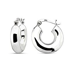 Wholesale 925 Sterling Silver French Lock Plain Hoop Earring
