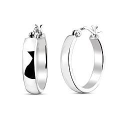 Wholesale 925 Sterling Silver Square Tube Plain Hoop Earring