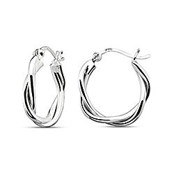 Wholesale 925 Sterling Silver 18 mm Round Twisted Plain Hoop Earrings 
