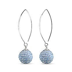 Wholesale Silver Light Sapphire Opal Crystal Ball Hook Earring