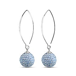 Wholesale Silver Light Sapphire Opal Crystal Ball Hook Earring