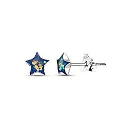 Wholesale 925 Sterling Silver Star Glitter Kids Stud Earrings   