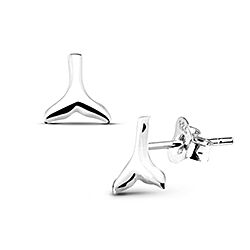  Wholesale 925 Silver Shark Tail Plain Stud Earring