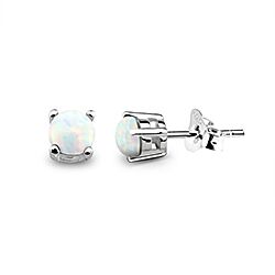 Wholesale 925 Silver White Opal Stud Earring