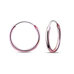 Wholesale 925 Silver Pink Enamel Plain Hoop Earrings