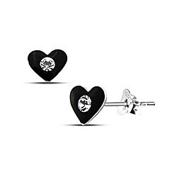 Wholesale 925 Sterling Silver Tiny Black Heart Kids Stud Earrings   