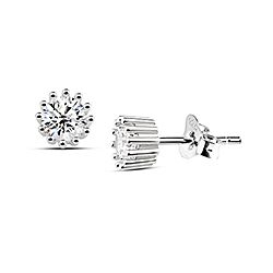 Wholesale Silver 6mm Round Cut Cubic Zirconia Stud Earring