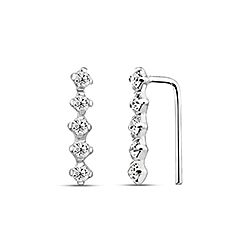 Wholesale Silver Cubic Zirconia Ear Climber Earrings