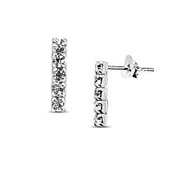 Wholesale  925 Silver 5 Stone Bar Crystal  Stud Earrings 