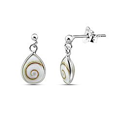 Wholesale Silver Teardrop Dangle Shiva Eye Ear Stud