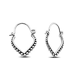 Wholesale Silver Oxidized Indian Tribal Plain Earrings