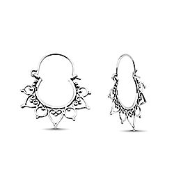 Wholesale 925 Silver Heart Plain Hoop Earring