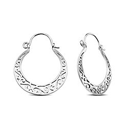 Wholesale Silver Embossed Scroll Plain Earring