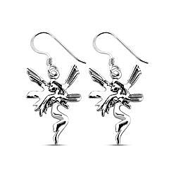 Wholesale 925 Sterling Silver Angel Oxidized Plain Earring
