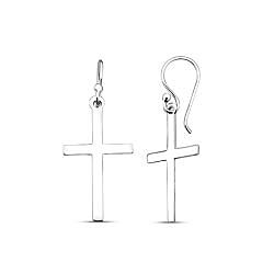 Wholesale 925 Sterling Silver High Polish Cross Plain Earring
