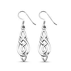 Wholesale 925 Sterling Silver Long Celtic Plain Earring